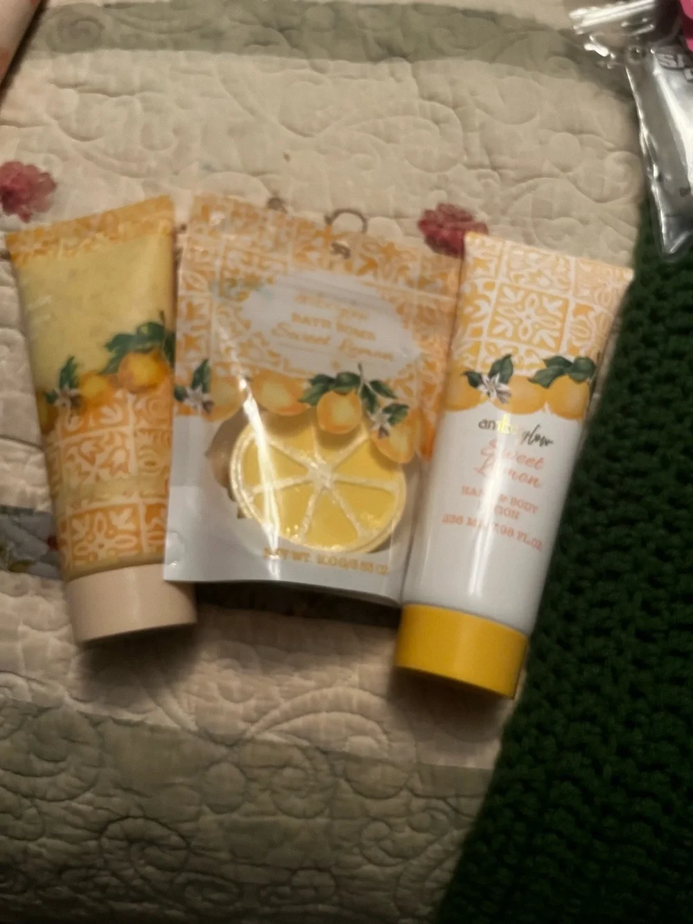 Sweet Lemon Scented Hand & Body Lotion; Scrub and Bath Bomb– Lemon Set